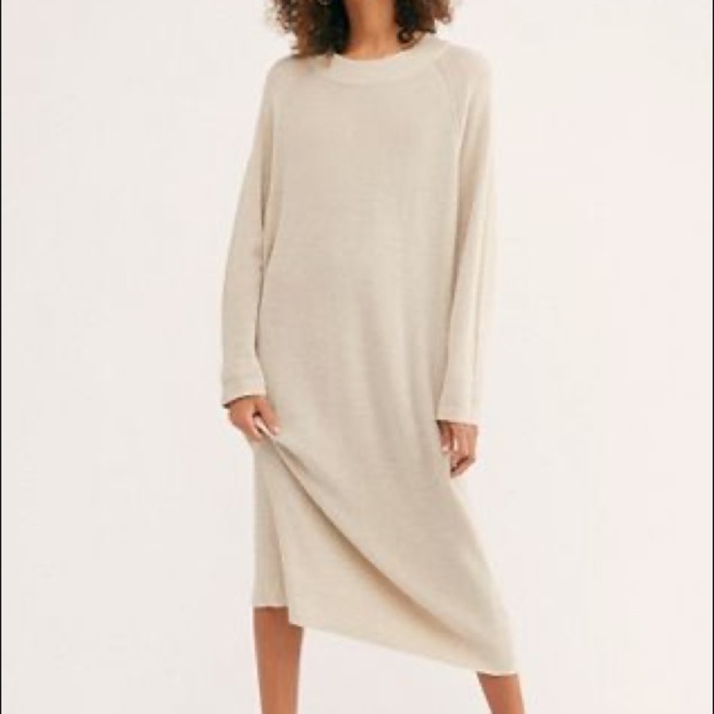 NWOT Free People Santa Barbara Sweater MIDI Dress Z189-49 - Picture 1 of 1